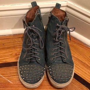Jeffrey Campbell Denim Studded Zip High-Tops